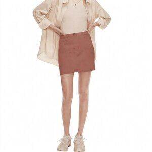 Aritzia Wilfred Free Date High-Waisted A-Line Mini Skirt Size 00 GD Sorbet Moka